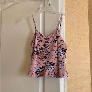 American Eagle cropped criss cross tank top